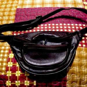 Leather dark brown hip bag